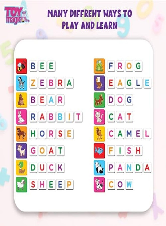 ToyMagic Magnetic Puzzles Alphabet & Words 208 Pcs | 64 Picture Magnets + 144 Letters | Brain Game for Reading & Writing Development | Educational Learning Toys for Kids 3-6 Years - Image 4